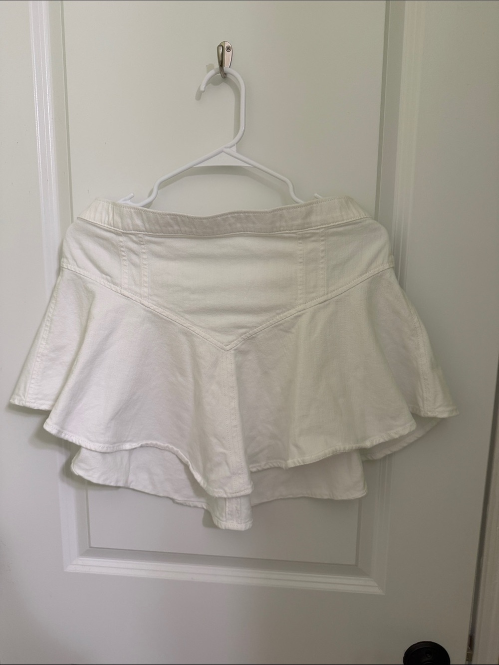 Aerie White Ruffle Mini Skirt